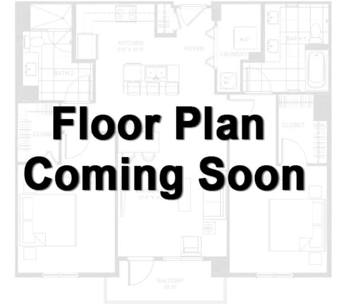 Floor plan for 2 beds, 1 bath